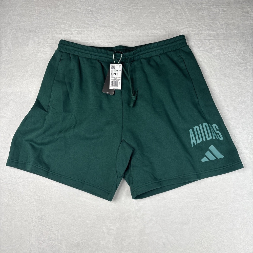 adidas Men's Collegiate Shorts Fleece Collegiate Green Size 2XL 5" JM1727 NWT